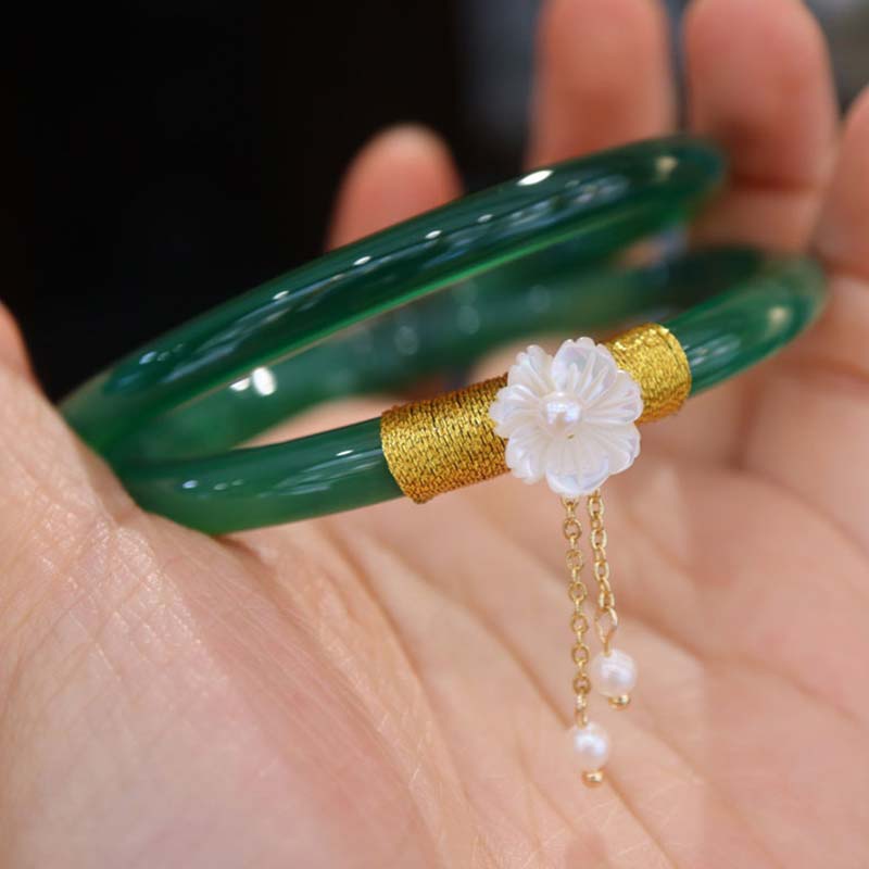 Pulsera de éxito de jade blanco cian natural con Buddha Stones - image 2