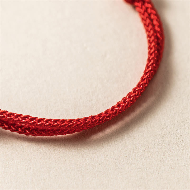 Pulsera de cuerda roja con Buddha Stones de plata de ley 925, Año del Dragón, fuerza de la suerte