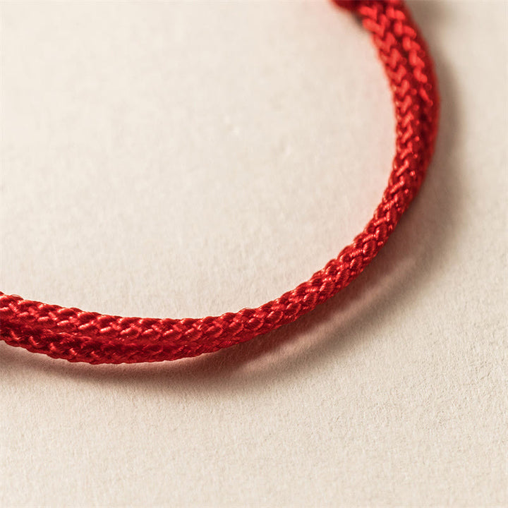 Pulsera de cuerda roja con Buddha Stones de plata de ley 925, Año del Dragón, fuerza de la suerte