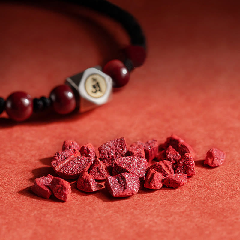 Pulsera de plata de ley 925 con Buddha Stones , zodíaco chino, Buda natal, cinabrio, calma