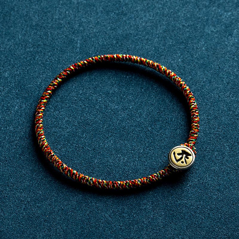 Pulsera de cuerda colorida hecha a mano con Buddha Stones de Plata de Ley 925 del zodíaco chino, protección de Buda natal - Estilo ordinario - 18 centímetros - Perro/Cerdo-Buda Amitabha - image 7