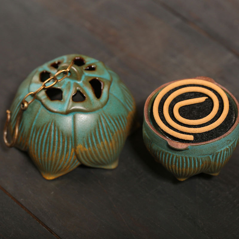 Quemador de incienso colgante para meditación, Buddha Stones, loto, decoración