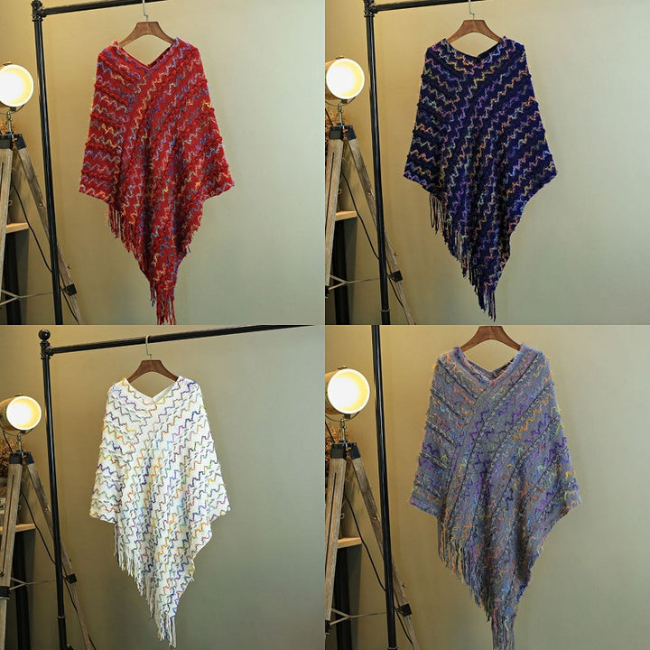 Buddha Stones tibetano colorido chal a rayas borlas jersey invierno acogedor viaje bufanda abrigo