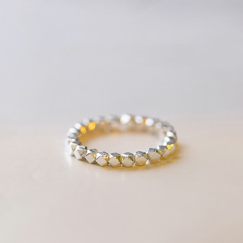 Anillo de bendición con cuentas de plata de ley 925