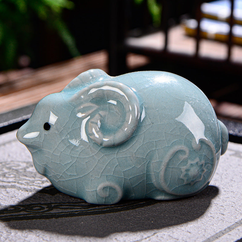 Buddha Stones zodiaco chino riqueza cerámica té mascota hogar estatuilla decoración