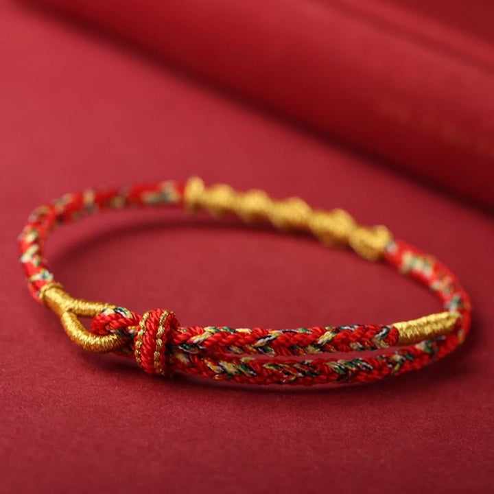 Pulsera de cuerda trenzada de protección de Buda Natal del zodiaco chino hecha a mano con Buddha Stones