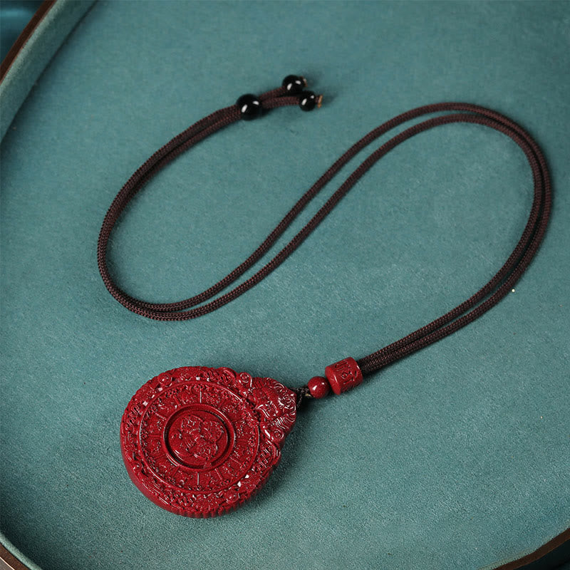 Buddha Stones del zodiaco chino, amuleto de Bagua de cinabrio Natural, colgante para mantener alejados los espíritus malignos - image 3