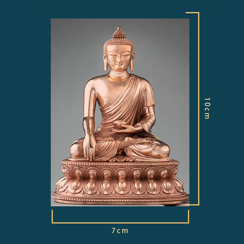 Estatuilla de Buda Gautama Shakyamuni, estatua de cobre de serenidad, decoración del hogar