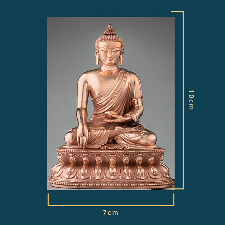 Estatuilla de Buda Gautama Shakyamuni, estatua de cobre de serenidad, decoración del hogar