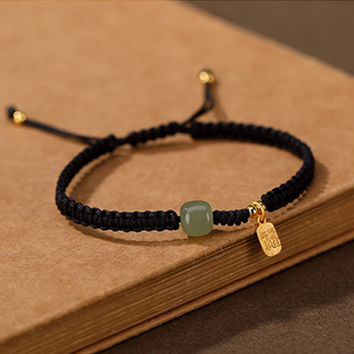 Pulsera de hilo rojo con Buddha Stones , plata de ley 925, Jade hetiano, bendición, riqueza