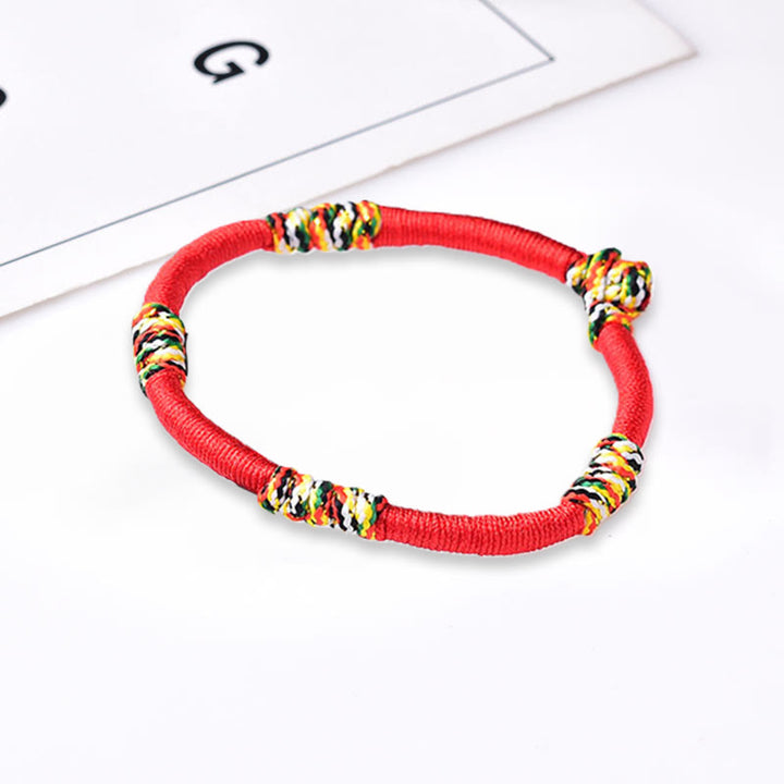 Pulsera de cuerda trenzada de protección de la suerte con nudo King Kong colorido hecho a mano tibetano con Buddha Stones