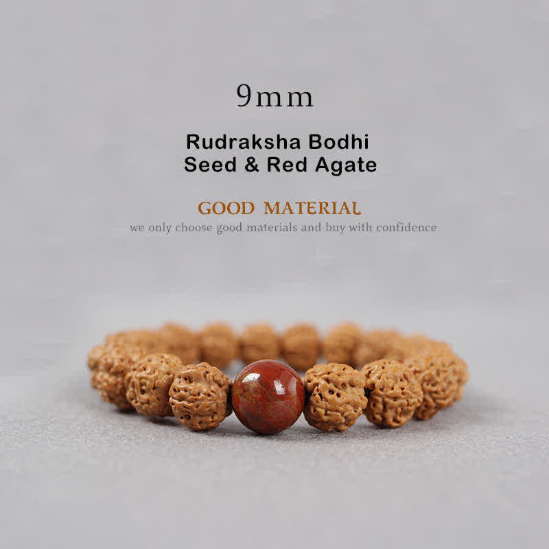 Buddha Stones Tíbet Rudraksha Bodhi Semilla Dzi Cuenta Ámbar Turquesa Pulsera de Riqueza