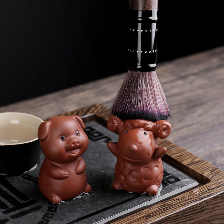 Buddha Stones del zodiaco chino, arcilla púrpura, riqueza, té de cerámica, decoración para el hogar de mascotas