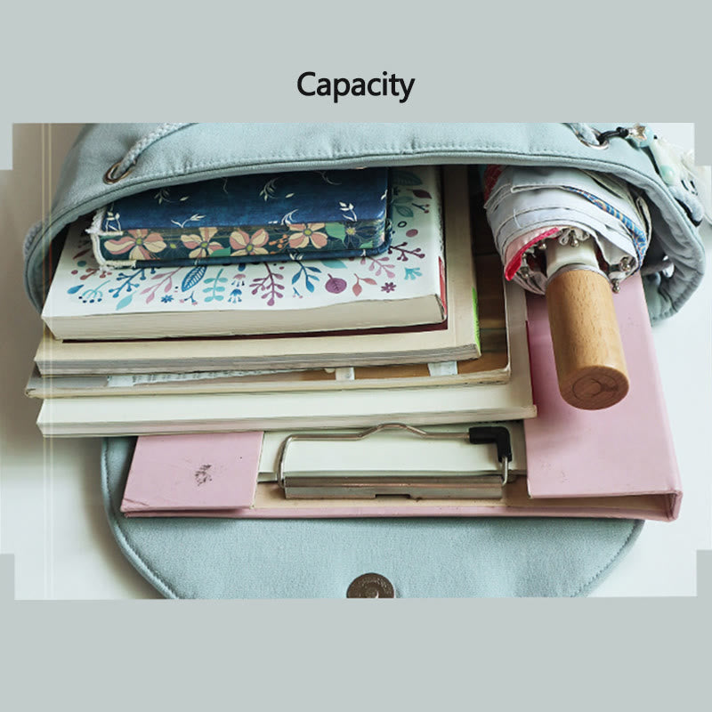 Mochila de lona de gran capacidad bordada hecha a mano con Buddha Stones - image 3