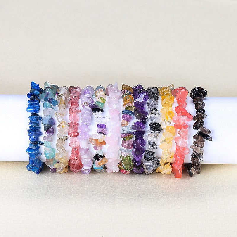 Pulsera calmante de calidez de piedra de cristal de forma irregular natural - image 0