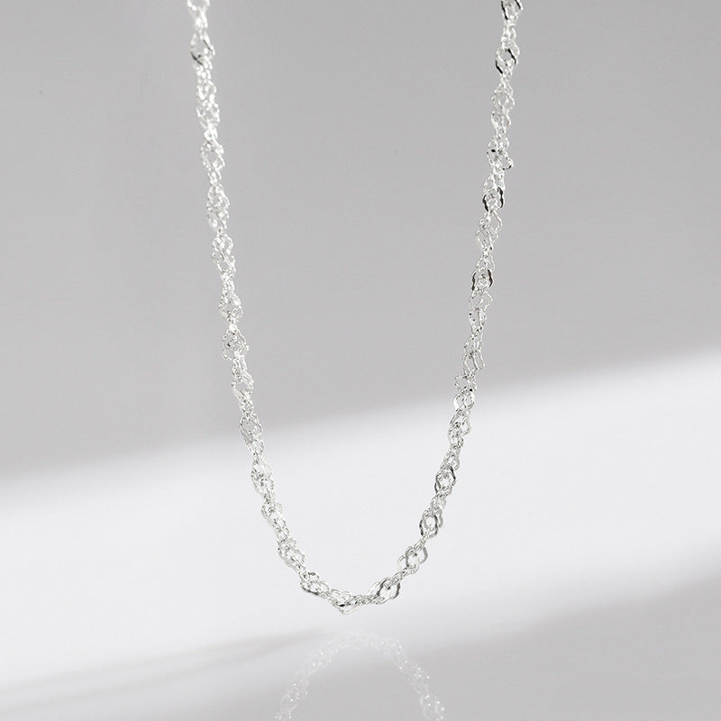 Colgante de plata de ley 925 con símbolo de Hamsa de mal de ojo, cadena de suerte y prosperidad - Cadena de ondas de agua - image 14