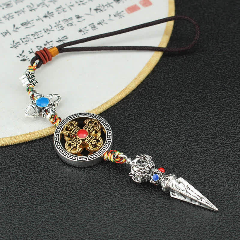 Tíbet Om Mani Padme Hum Vajra Dorje Decoración espiritual para colgar en el coche