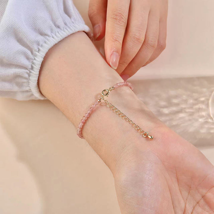 Pulsera de cadena curativa de turmalina de cristal rosa con Buddha Stones , cuarzo fresa, prehnita, peridoto, lazurita