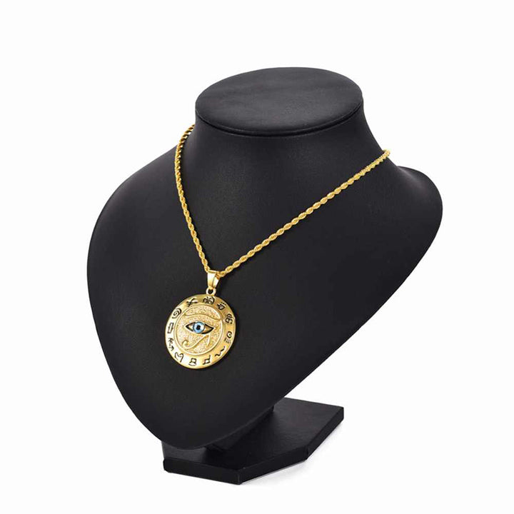Colgante de collar de protección Ojo de Horus con Buddha Stones