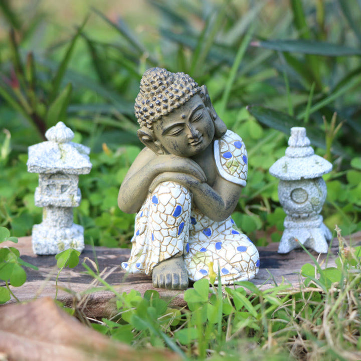 Estatua de resina de serenidad de Buda Zen meditando, decoración del hogar