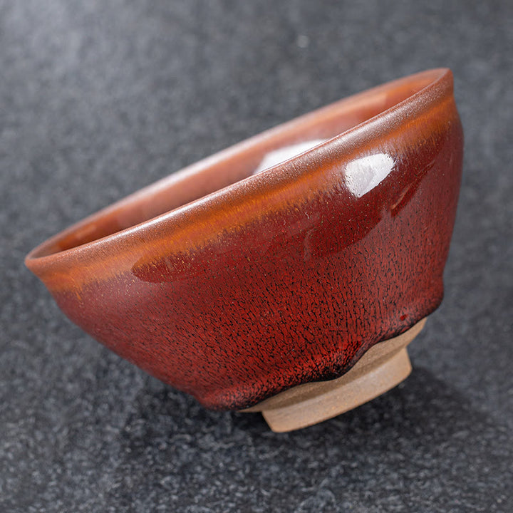 Taza de té de porcelana Jianzhan chino, Vintage, rojo, marrón , Buddha Stones , taza de té de Kung Fu