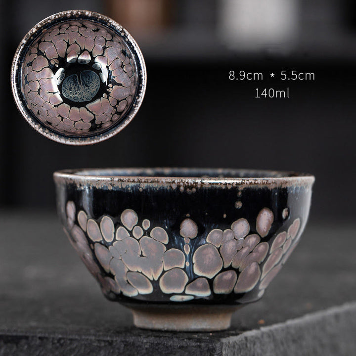 Buddha Stones hechas a mano, flores de cerezo, diseño de Sakura, taza de té de cerámica china Jianzhan, taza de té de Kung Fu
