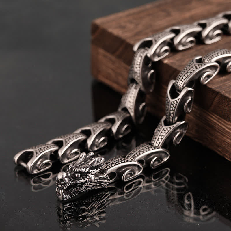 Pulsera con colgante de collar de protección de acero de titanio con diseño de dragón de Buddha Stones - image 2
