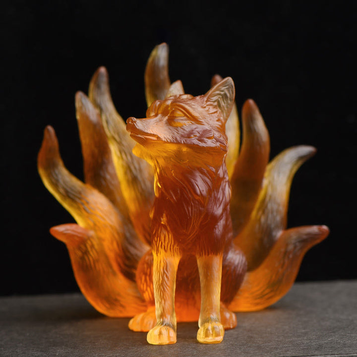 Buddha Stones, pequeño zorro de nueve colas, éxito, fuerza, decoración del hogar