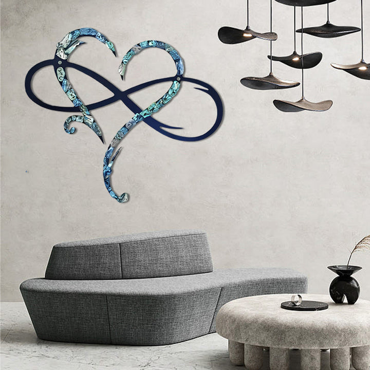 Buddha Stones doble infinito corazón metal signo familia arte de pared