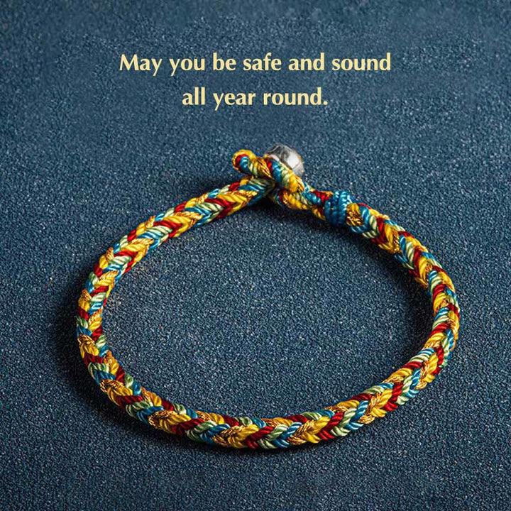 Buddha Stones &quot;Que estés sano y salvo todo el año&quot; Pulsera Suerte Multicolor
