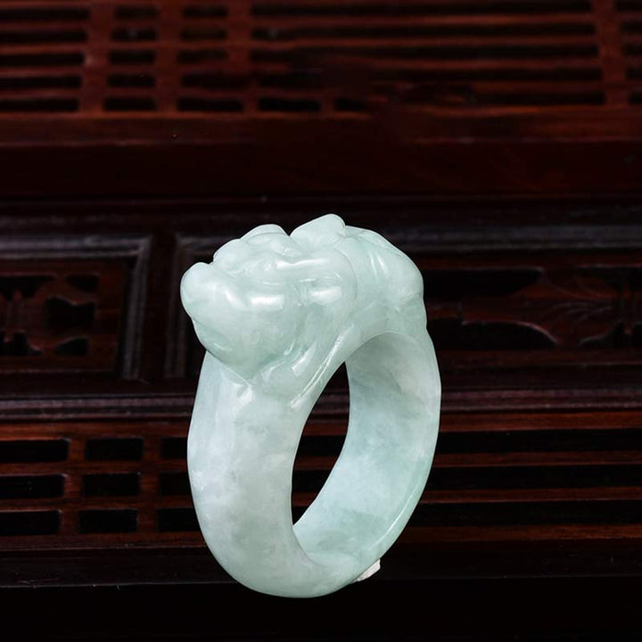 Anillo de la suerte Fengshui Riqueza Jade PiXiu