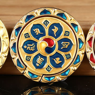 Soporte de anillo para teléfono tibetano Om Mani Padme Hum Peace, decoraciones universales para teléfono