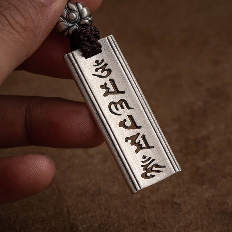Colgante de plata de ley 999 con Buddha Stones Om Mani Padme Hum grabado Lotus Wisdom - image 11