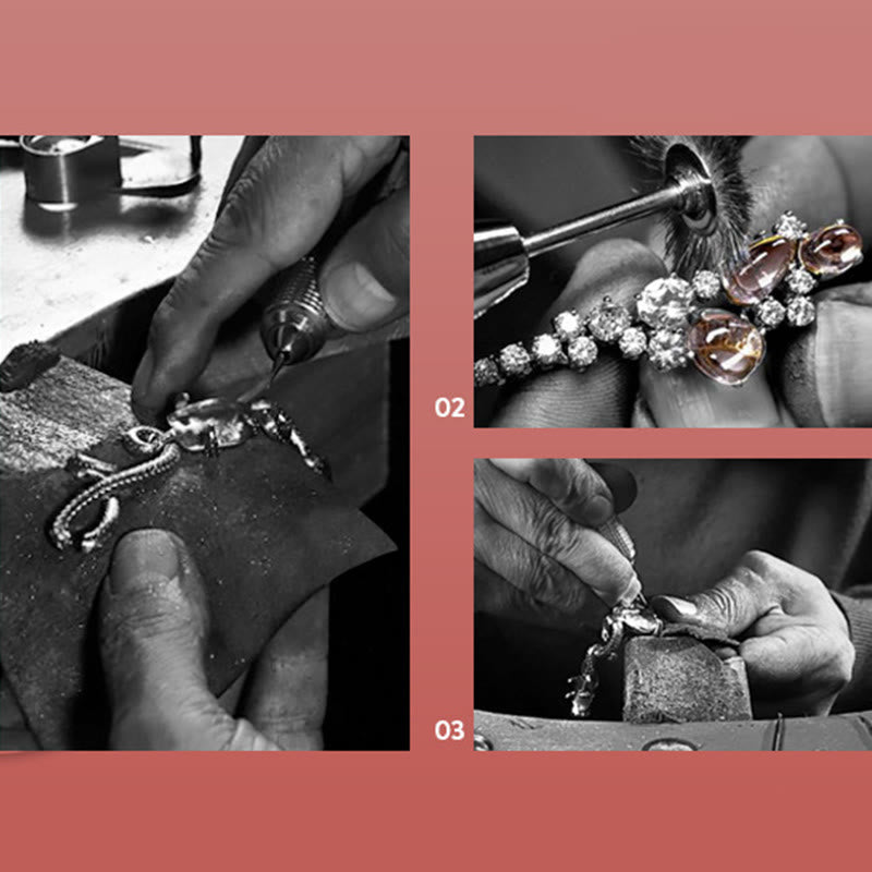 Buddha Stones de Plata de Ley 925, colgante de cadena de la suerte del Año del Dragón, dragón dorado auspicioso - image 14