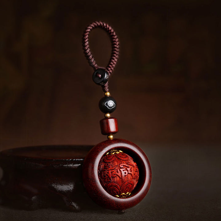 Buddha Stones tibetanas, hoja pequeña, sándalo rojo, ébano, protección de la suerte, decoración de rotación