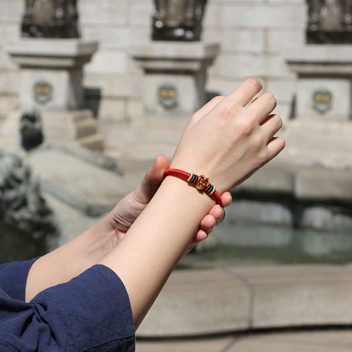 Pulsera roja trenzada de la suerte del zodíaco chino, hecha a mano, de Plata de Ley 925 con Buddha Stones , Año del Dragón