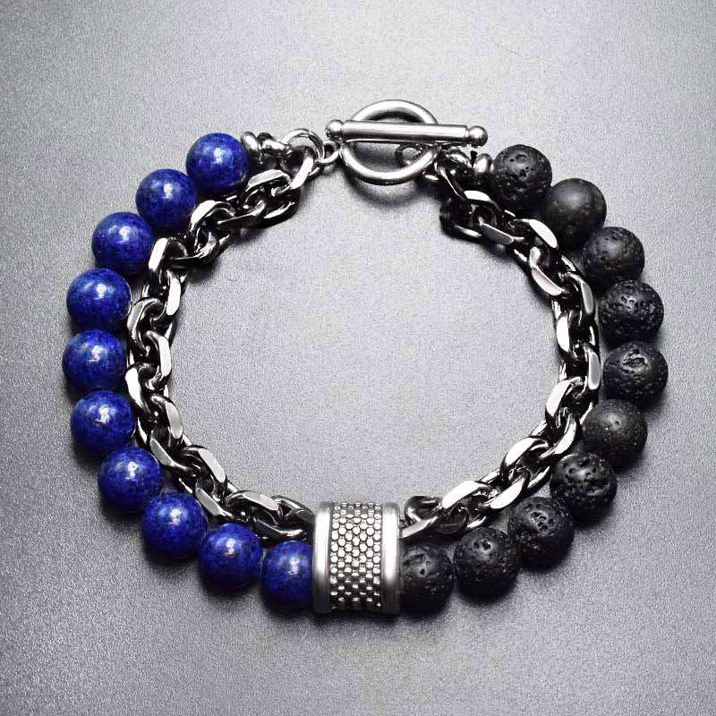 Pulsera protectora de lapislázuli, ojo de tigre y lazurita natural con Buddha Stones - Lazulita - image 4