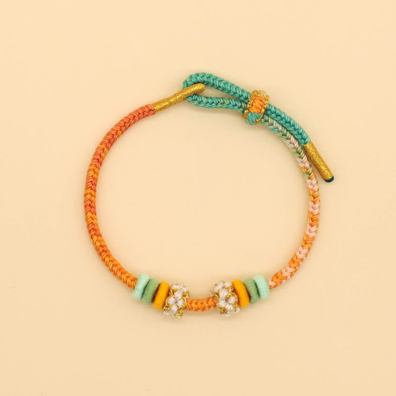 Pulsera trenzada de cuerda de la suerte con nudo de paz de ocho hilos hecha a mano con Buddha Stones - image 9