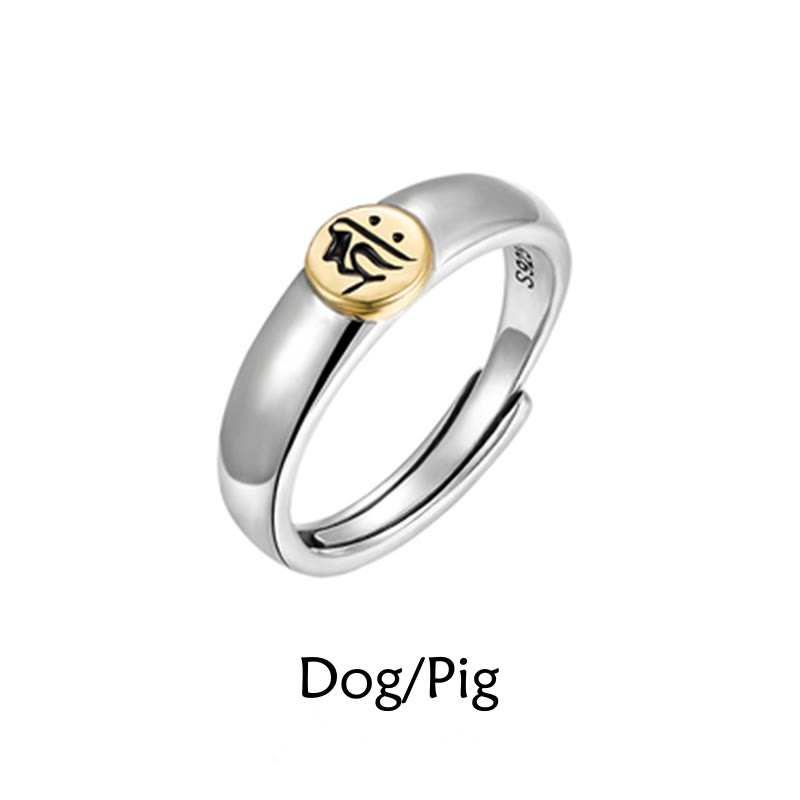 Anillo de paz de Buda Natal con Buddha Stones de Buda tibetanas Om Mani Padme Hum talladas del zodíaco chino