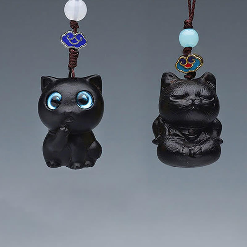 Buddha Stones Thuja Sutchuenensis Sándalo Verde Boj Mini Animal Lindo Conejo Gato Ciervo Ballena Prosperidad Teléfono Decoraciones Colgantes - image 15