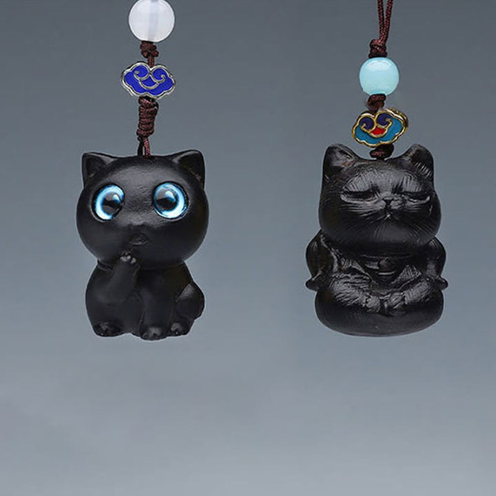 Buddha Stones Thuja Sutchuenensis Sándalo Verde Boj Mini Animal Lindo Conejo Gato Ciervo Ballena Prosperidad Teléfono Decoraciones Colgantes - image 15
