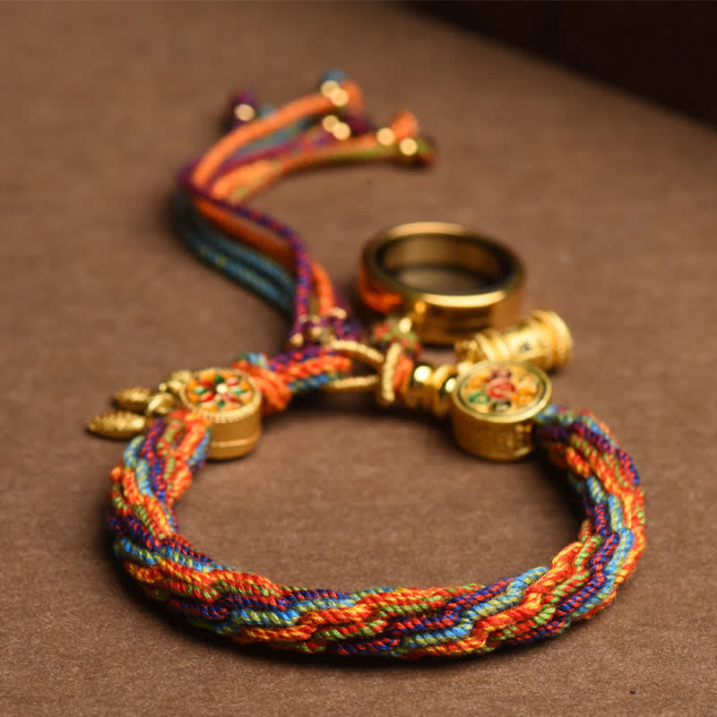 Pulsera de cuerda con nudo de reencarnación colorida, atrapasueños, Om Mani Padme Hum tibetano, Buddha Stones