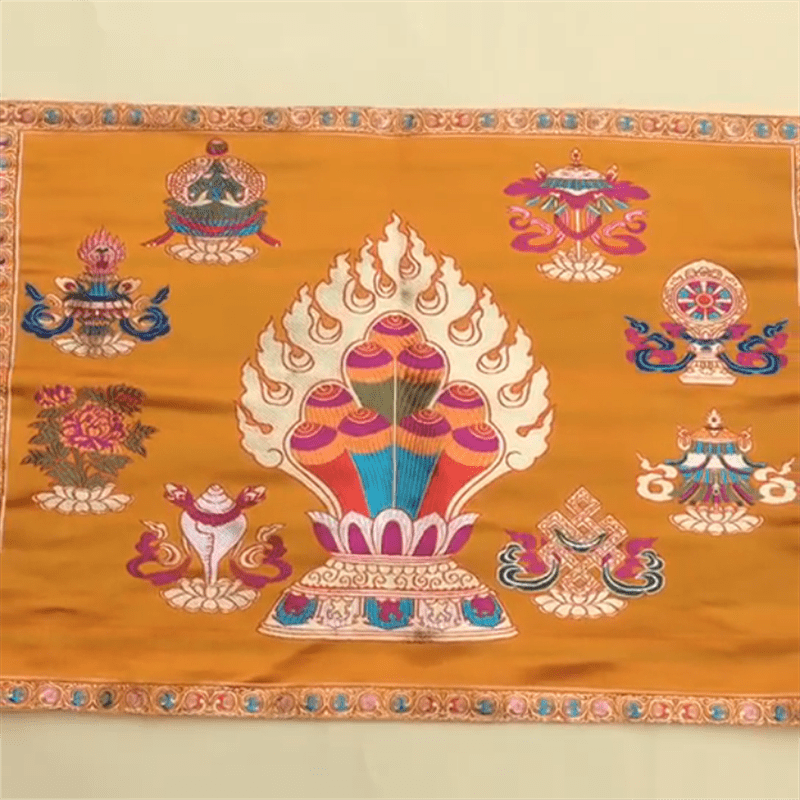 Tapete para altar de oración, meditación curativa, tapete con 8 símbolos auspiciosos