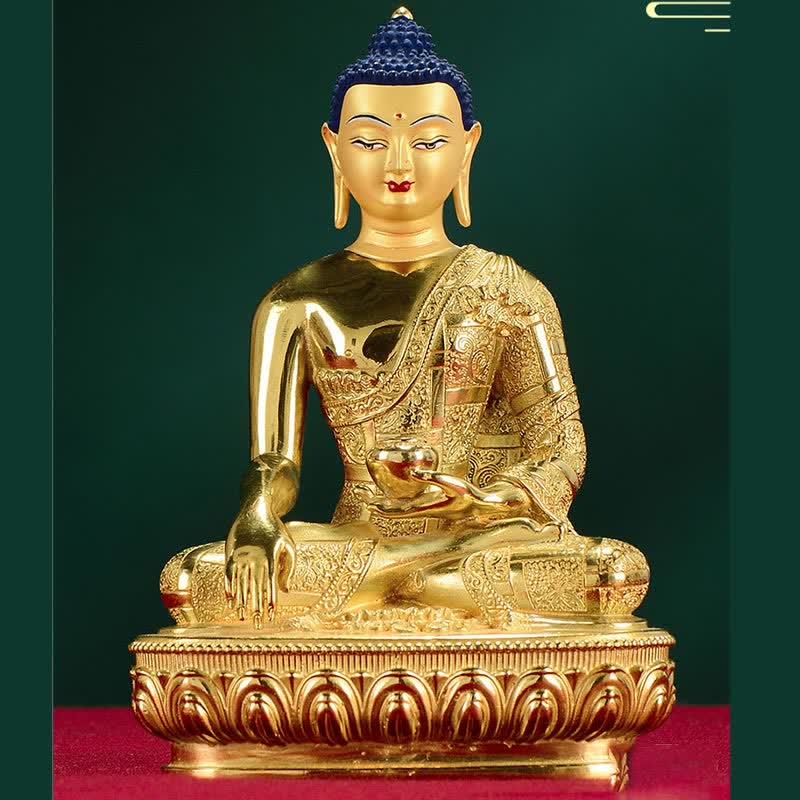 Figura de Buda Shakyamuni, estatua de cobre de iluminación, decoración para el hogar - image 9