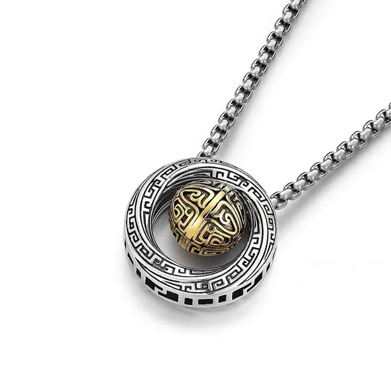 Colgante de collar de riqueza de cobre con cuentas de la suerte Mobius de Buddha Stones