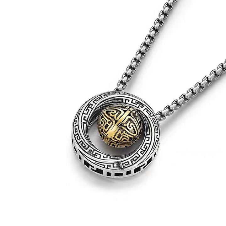 Colgante de collar de riqueza de cobre con cuentas de la suerte Mobius de Buddha Stones