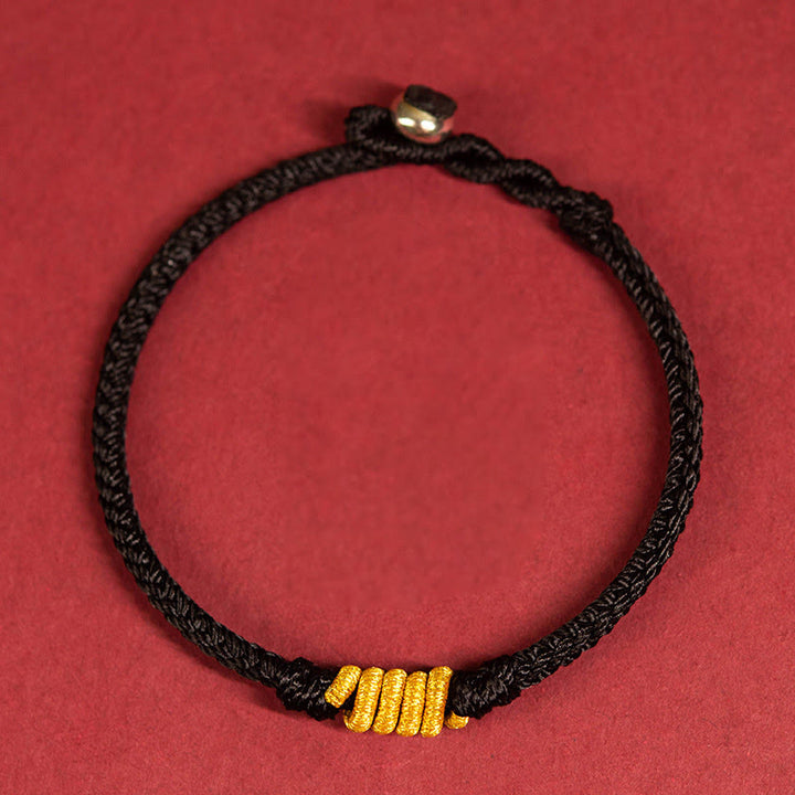 Pulsera de cuerda trenzada de protección de la suerte con nudo King Kong hecha a mano con Buddha Stones