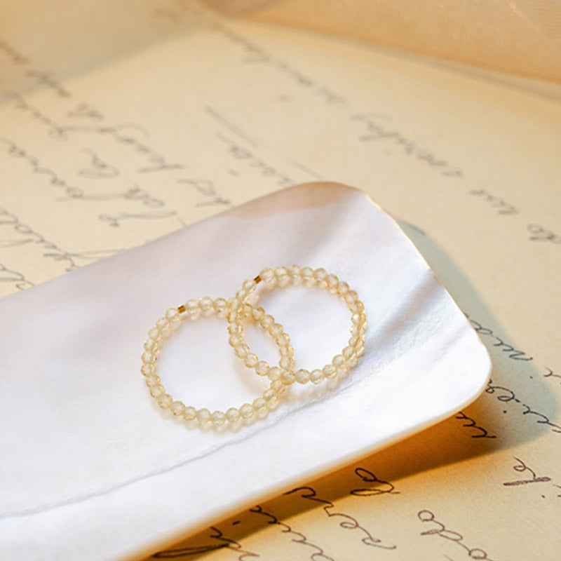 Anillo de prosperidad y felicidad con citrino natural de Buddha Stones