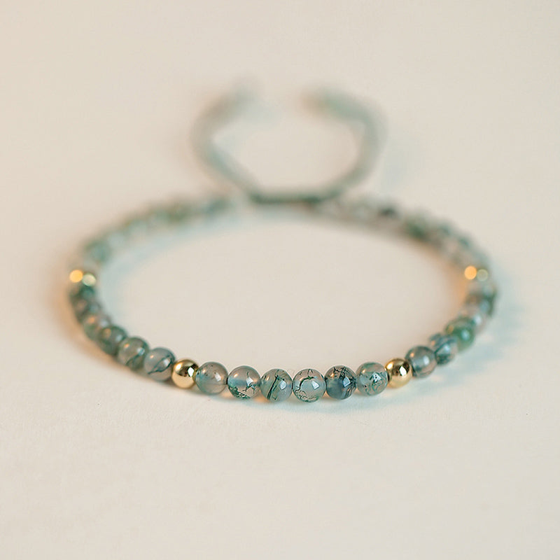 Pulsera Lucky Balance de Ágata Musgosa con Buddha Stones