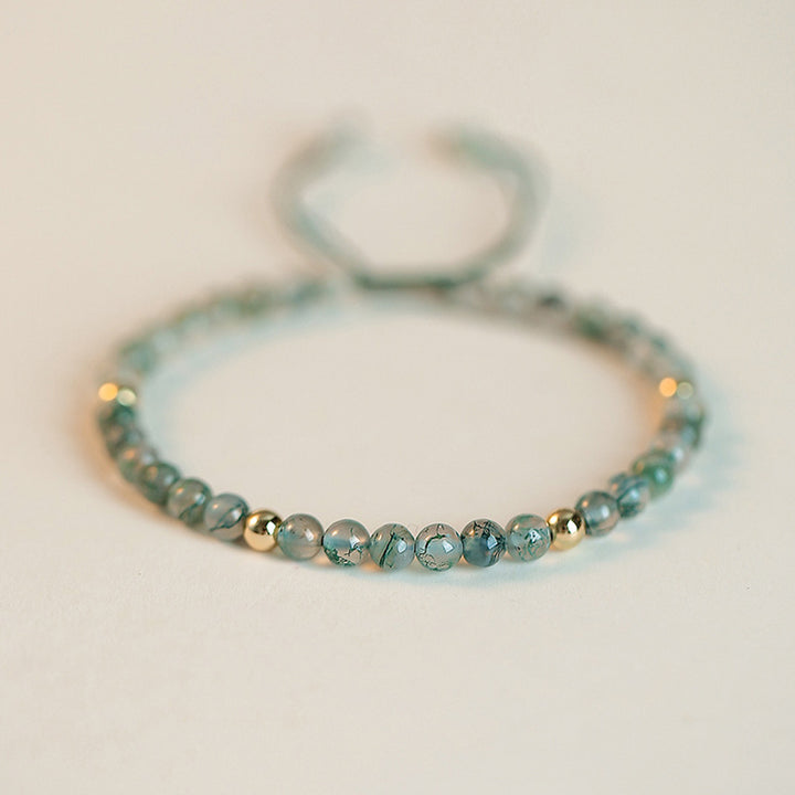 Pulsera Lucky Balance de Ágata Musgosa con Buddha Stones